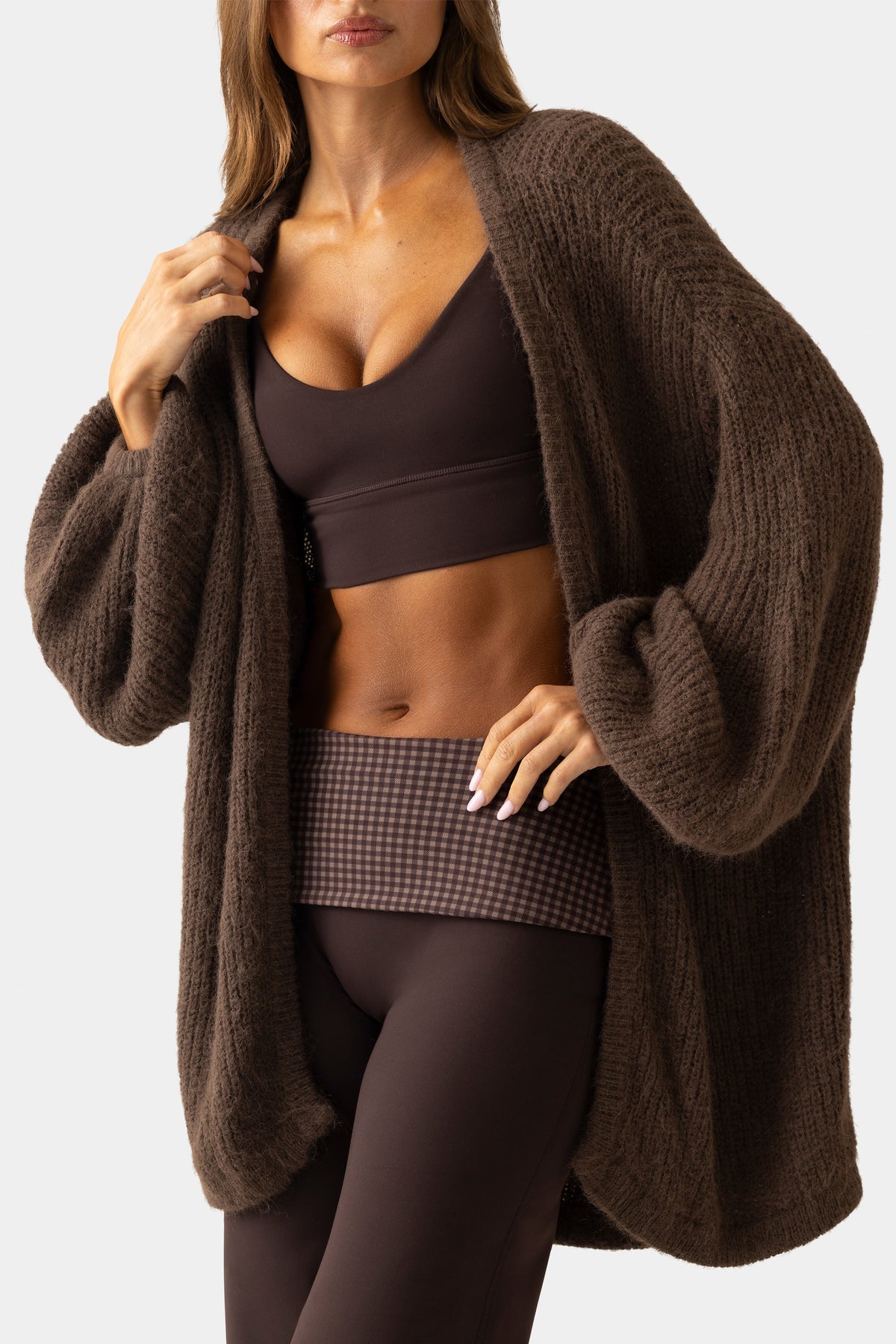 Women's Soft Knit Cardigan in Espresso — Sweater