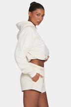 Women's Sweat Shorts in Blush Polka Dot