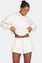 Women's Sweat Shorts in Blush Polka Dot