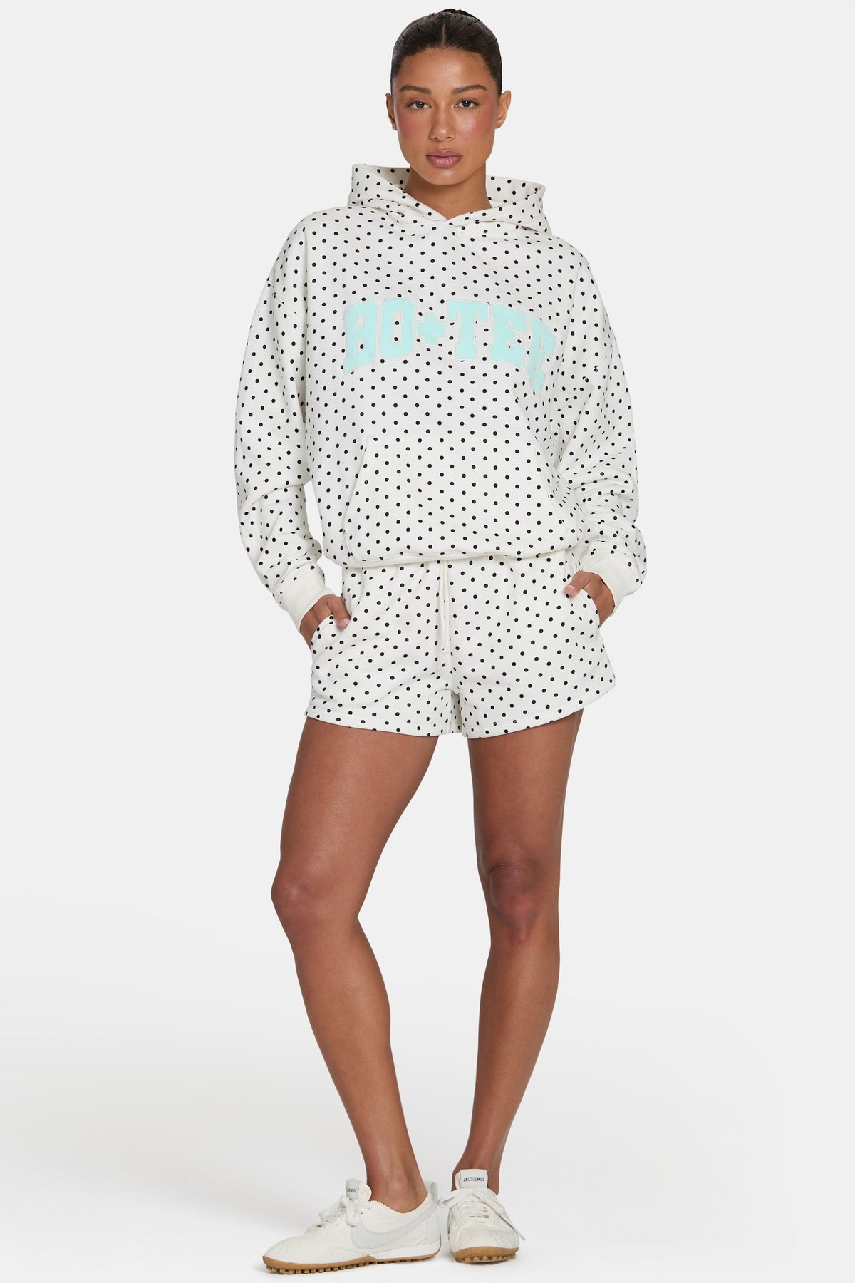 Women's Sweat Shorts in Coconut Polka Dot