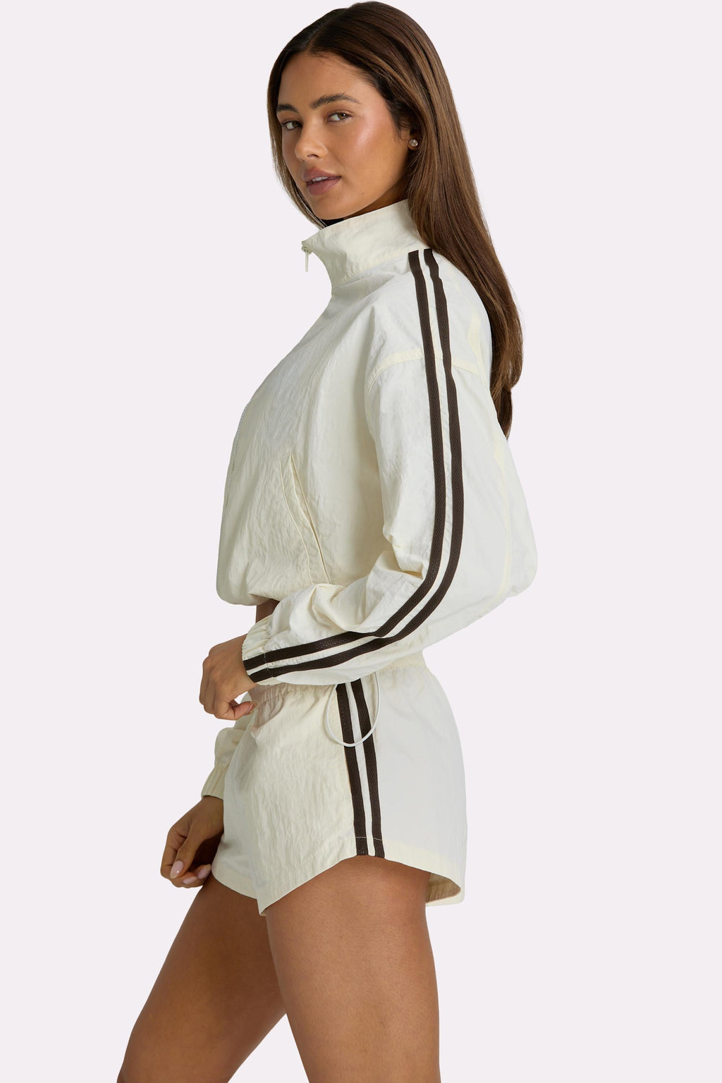 Women's Woven Track Shorts in Coconut