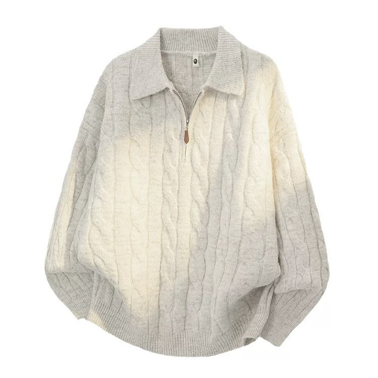 Women's Cable-Knit Quarter-Zip Sweater