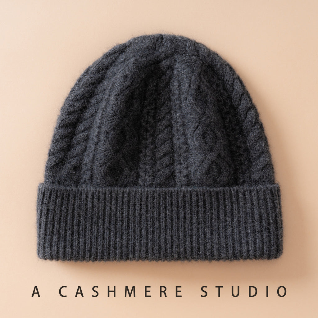 Thick-Knit Cashmere Beanie