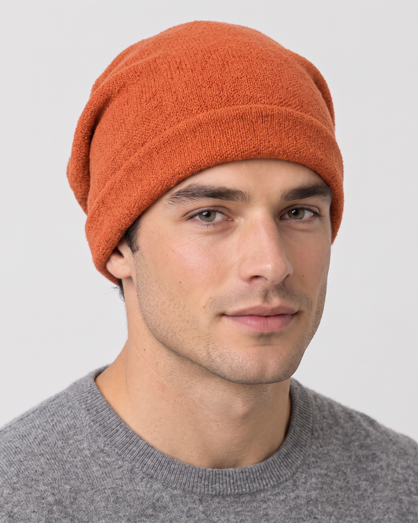 Men's Everyday Knit Beanie — Tangerine / 50 × 27 cm — hero — wb-gender-final-158