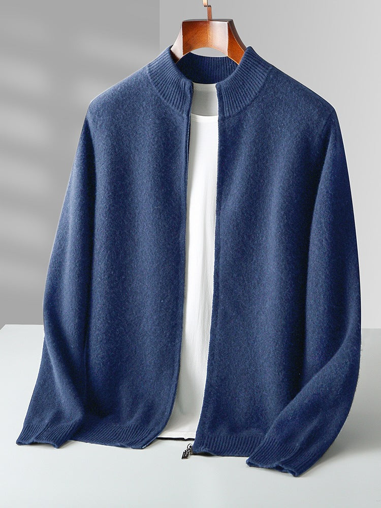 Women's Stand-Collar Wool Cardigan
