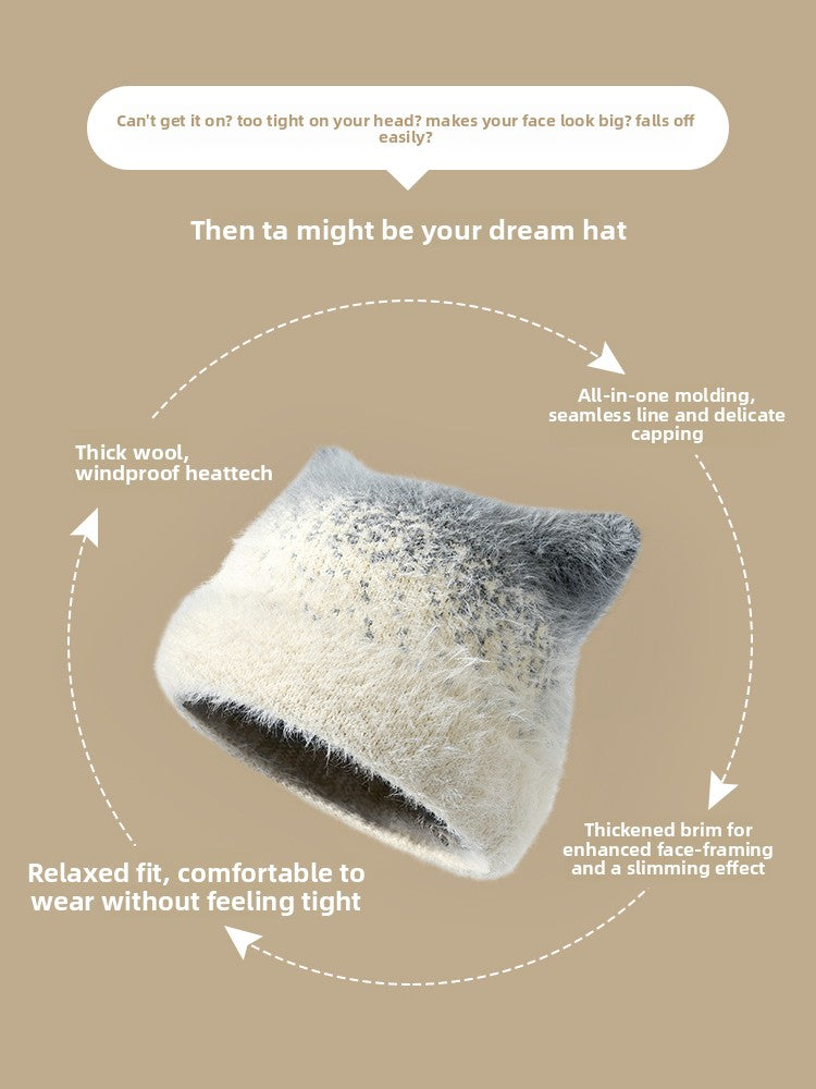 Plush Cat-Ear Knit Beanie