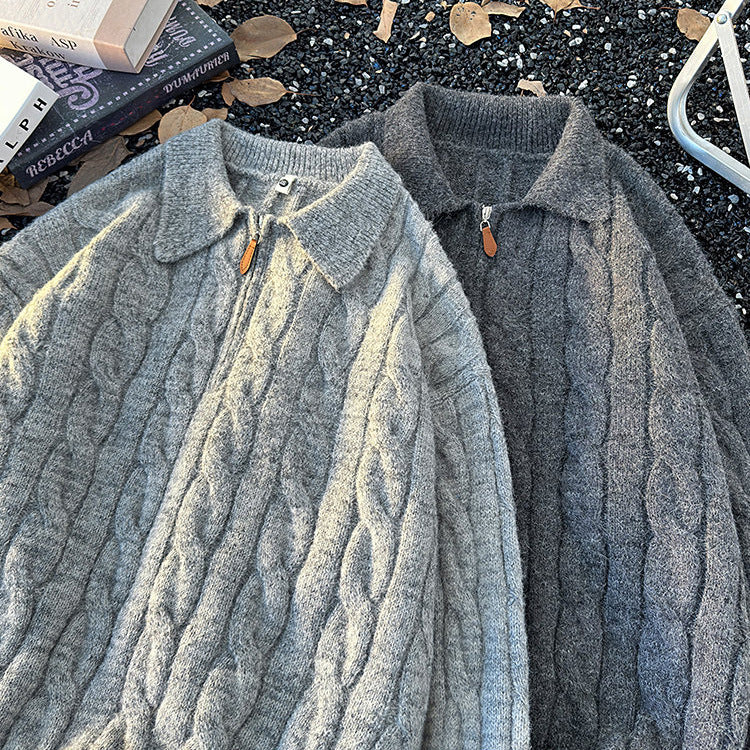 Women's Cable-Knit Quarter-Zip Sweater