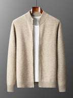 Women's Stand-Collar Wool Cardigan
