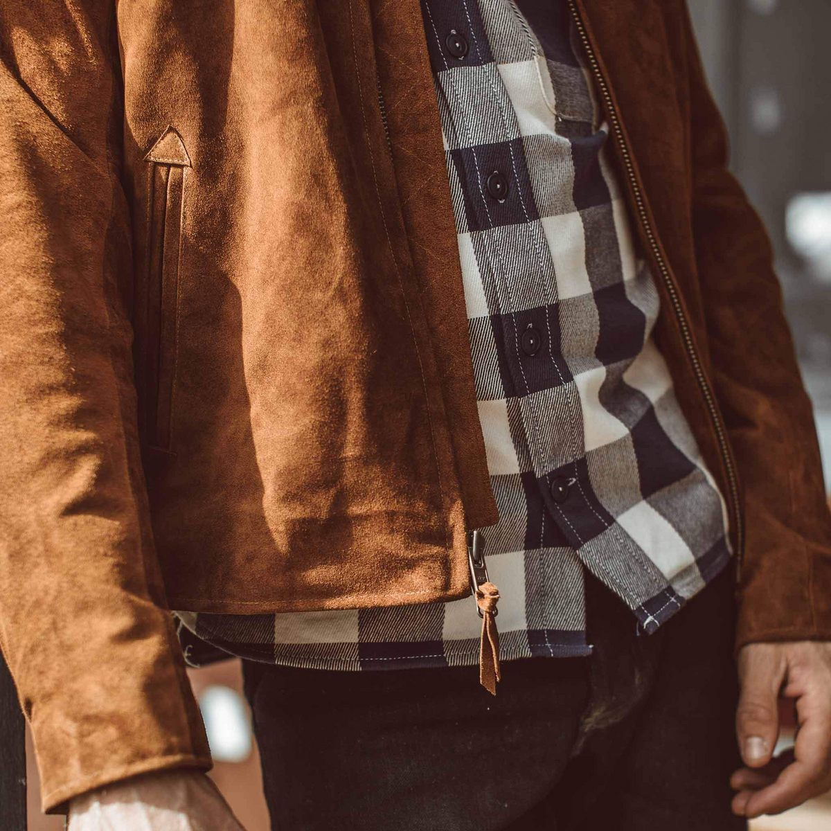 Men's The Moto Jacket in Tobacco Suede