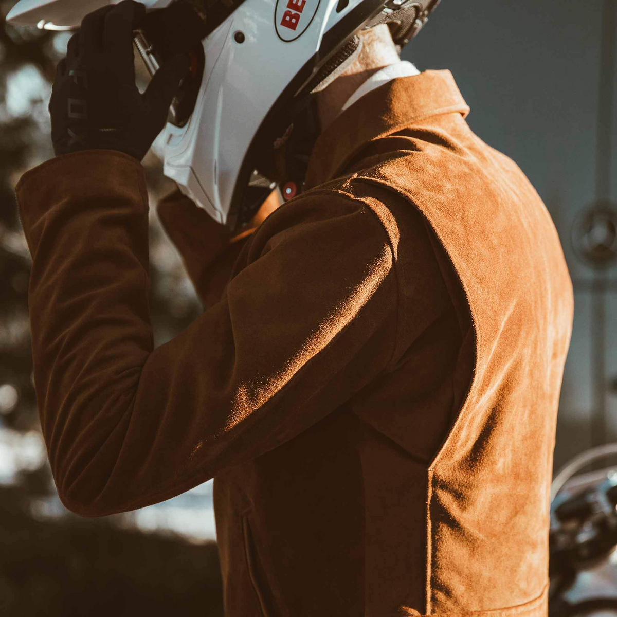 Men's The Moto Jacket in Tobacco Suede