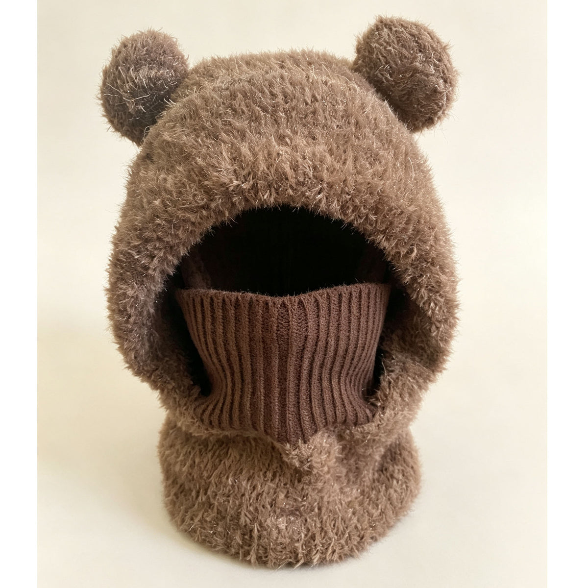 Plush Bear-Ear Hood - Adult & Kids