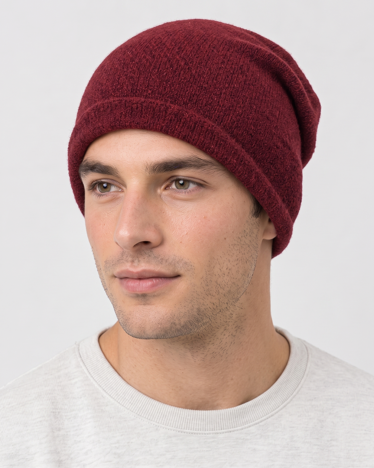Men's Everyday Knit Beanie — Burgundy / 50 × 27 cm — hero — wb-gender-final-152