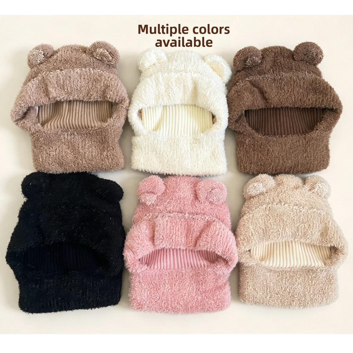 Plush Bear-Ear Hood - Adult & Kids