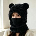 Plush Bear-Ear Hood - Adult & Kids