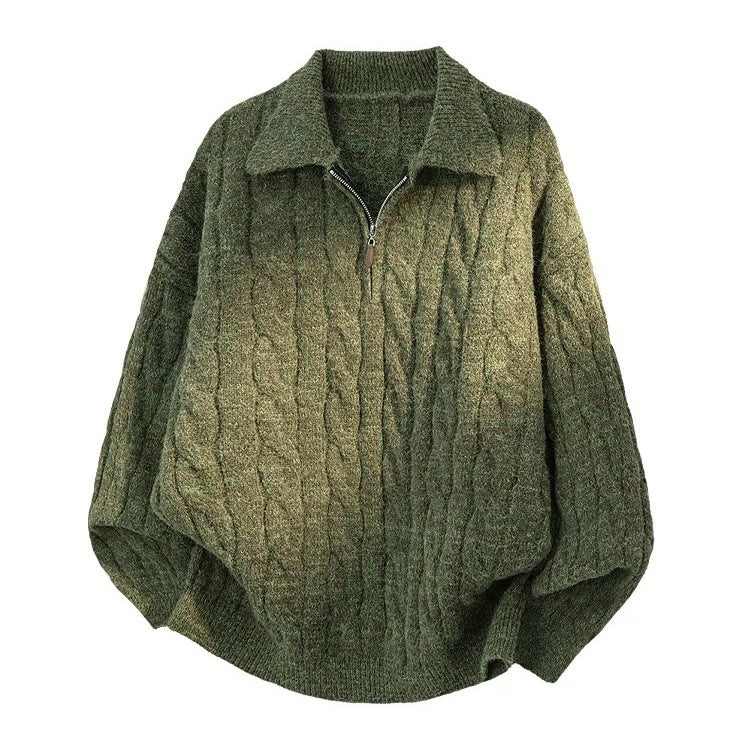 Women's Cable-Knit Quarter-Zip Sweater