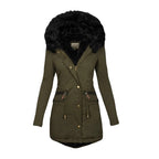 Women's Plush-Trim Hooded Parka