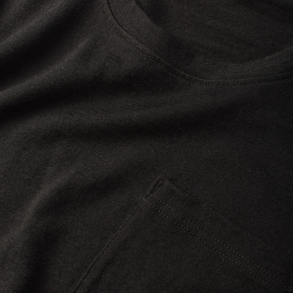 Men's The Crewneck Pocket Tee in Black Merino — Sweater