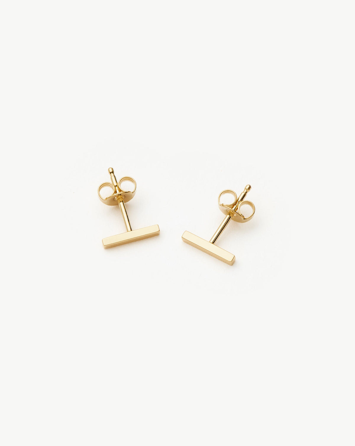 Solid Gold Bar Stud Earrings | 9ct Solid Yellow Gold