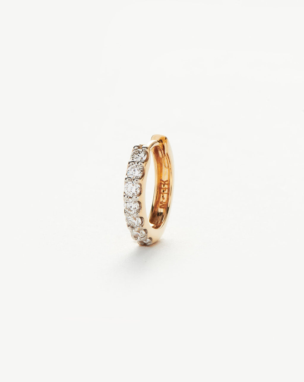 Solid Gold Classic Diamond Single Huggie | 9ct Solid Yellow Gold — Earrings