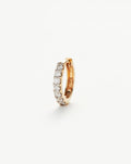 Solid Gold Classic Diamond Single Huggie | 9ct Solid Yellow Gold — Earrings