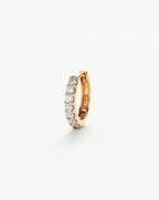 Solid Gold Classic Diamond Single Huggie | 9ct Solid Yellow Gold — Earrings