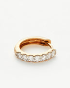 Solid Gold Classic Diamond Single Huggie | 9ct Solid Yellow Gold — Earrings