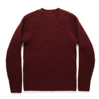 Men's The Fisherman Sweater in Maroon Waffle