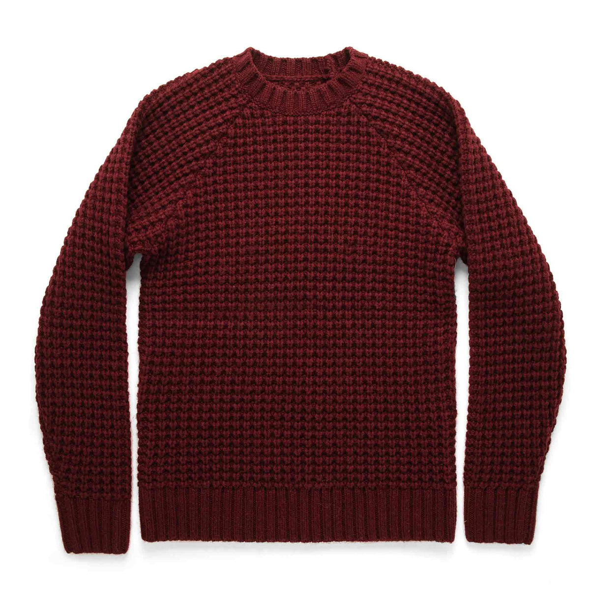 Men's The Fisherman Sweater in Maroon Waffle