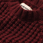 Men's The Fisherman Sweater in Maroon Waffle