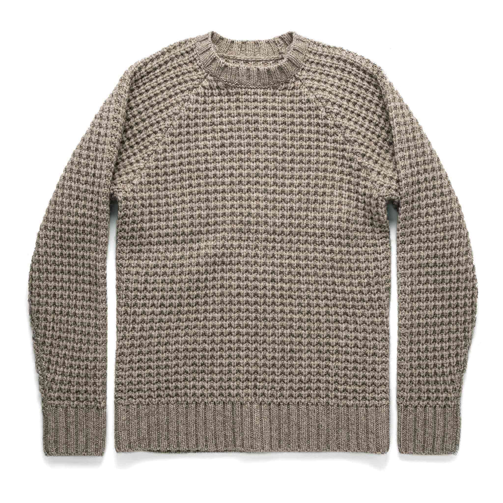 Men's The Fisherman Sweater in Natural Waffle