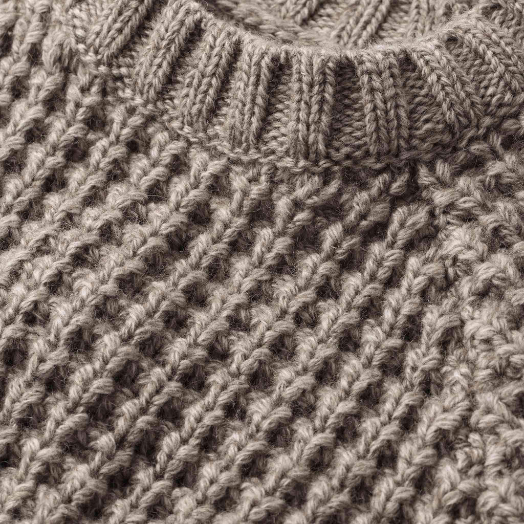 Men's The Fisherman Sweater in Natural Waffle