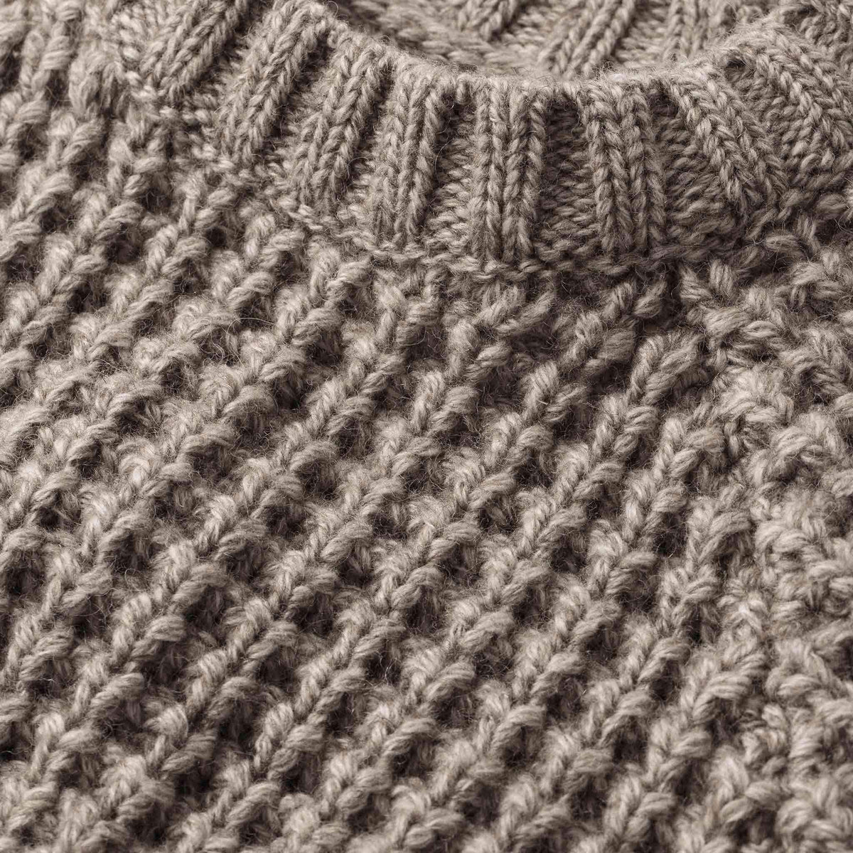 Men's The Fisherman Sweater in Natural Waffle
