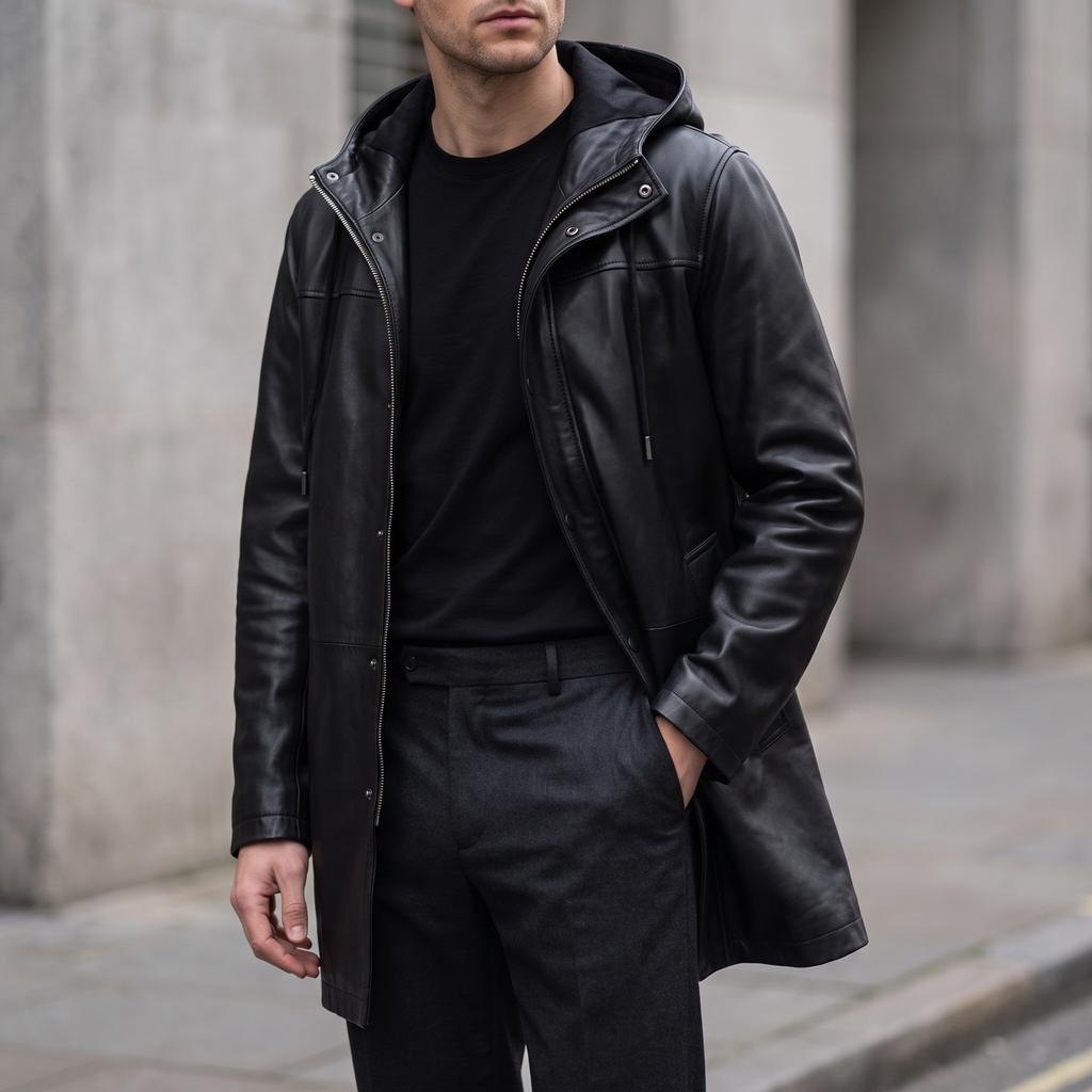 Ari Hooded Anorak in Black