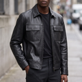 Hendrix Zip Shirt Jacket in Black