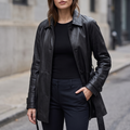 Iris Lightweight Short Trench Coat in Black