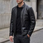Toby Quilted Leather Moto Jacket in Black