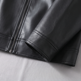 Men's Point-Collar Zip Jacket with Side Pockets, Black, cuff detail