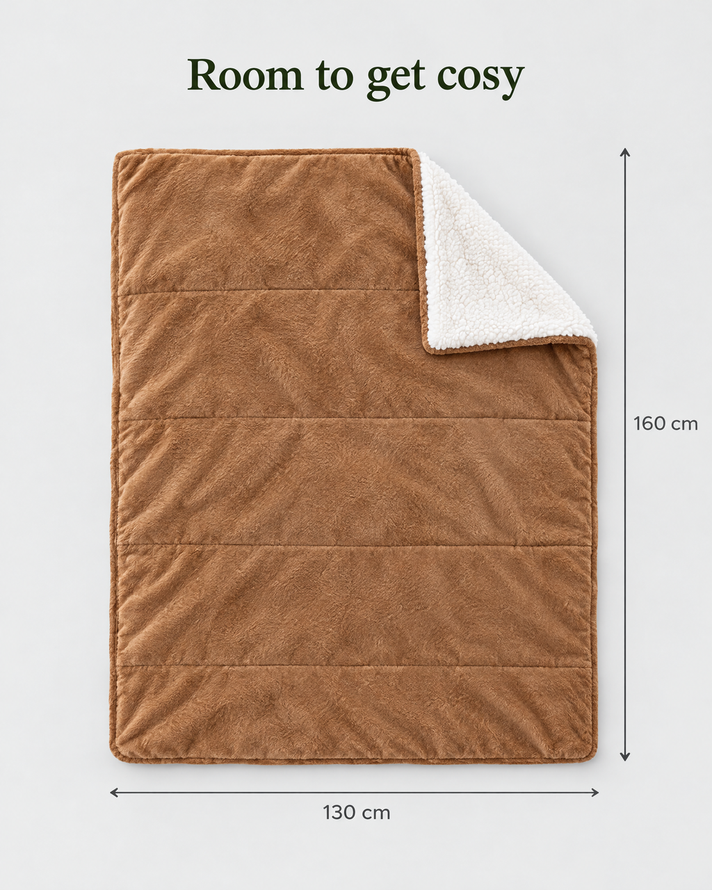 Camel — double layer sherpa throw blanket — studio view [WB 26]
