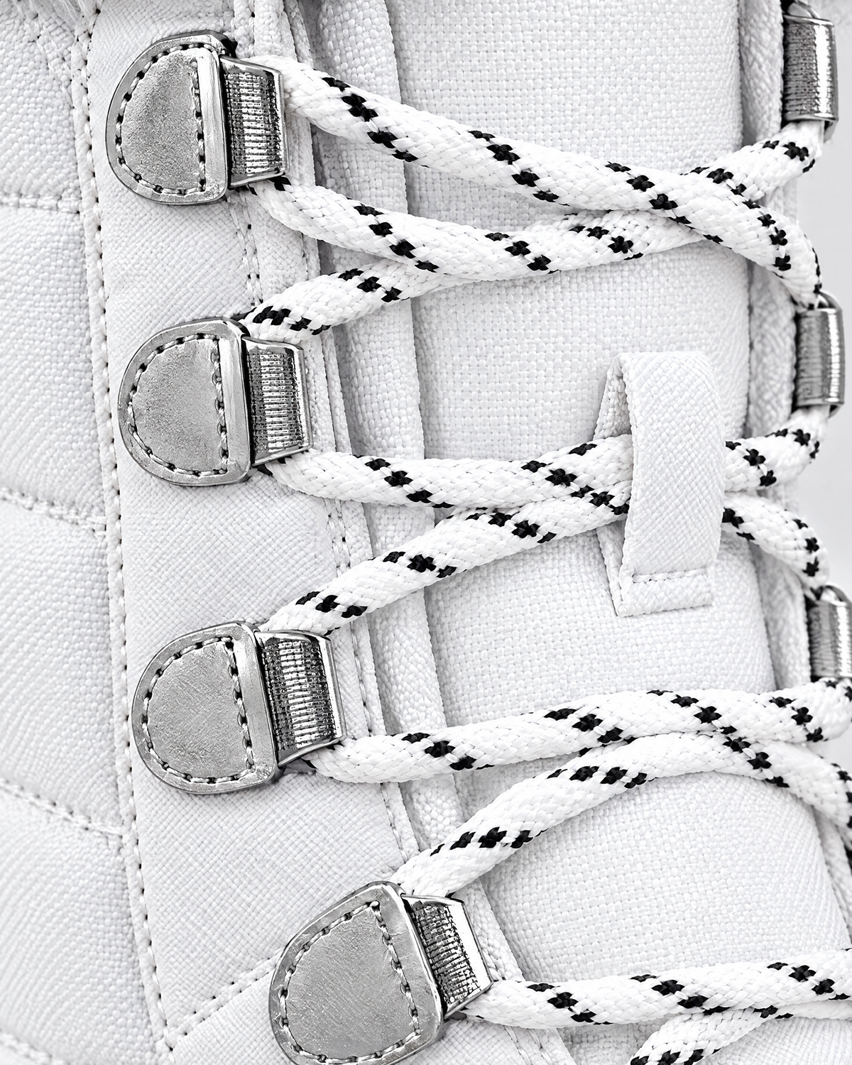 9018 white — womens fleece lined lace up winter boots — detail [WB 12]