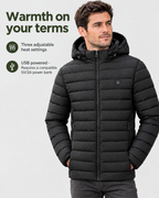 11 Heated Black — mens usb heated jacket — power guide [WB 35]