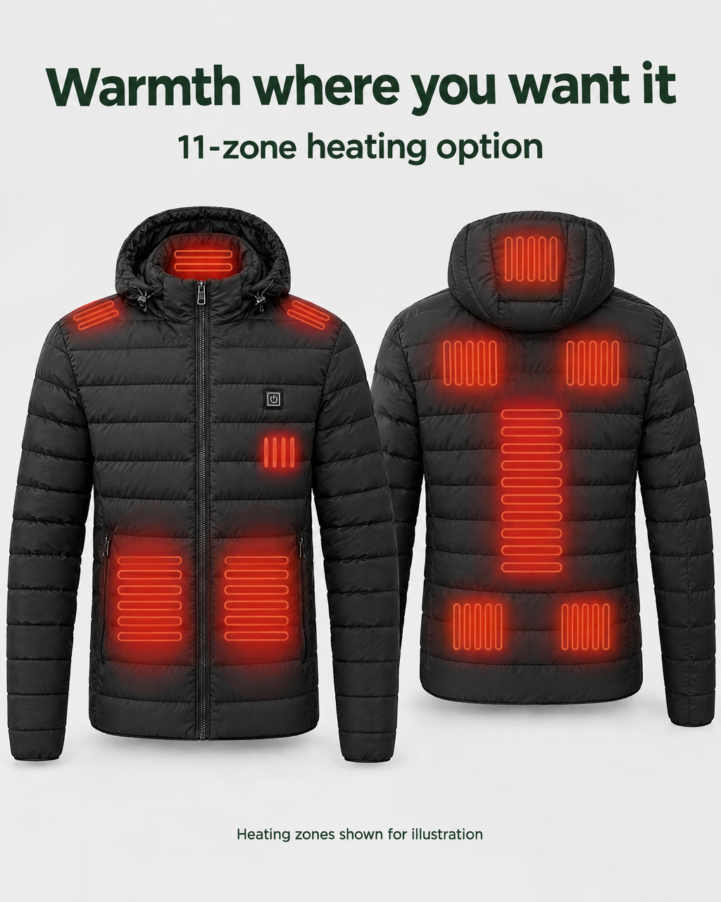 11 Heated Black — mens usb heated jacket — heating guide [WB 34]