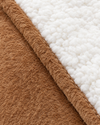 Camel — double layer sherpa throw blanket — detail [WB 24]