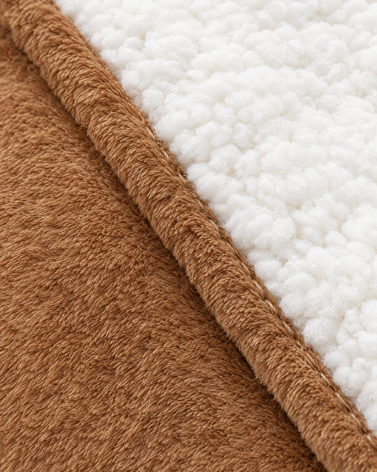 Camel — double layer sherpa throw blanket — detail [WB 24]
