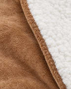 Camel — double layer sherpa throw blanket — back view [WB 23]