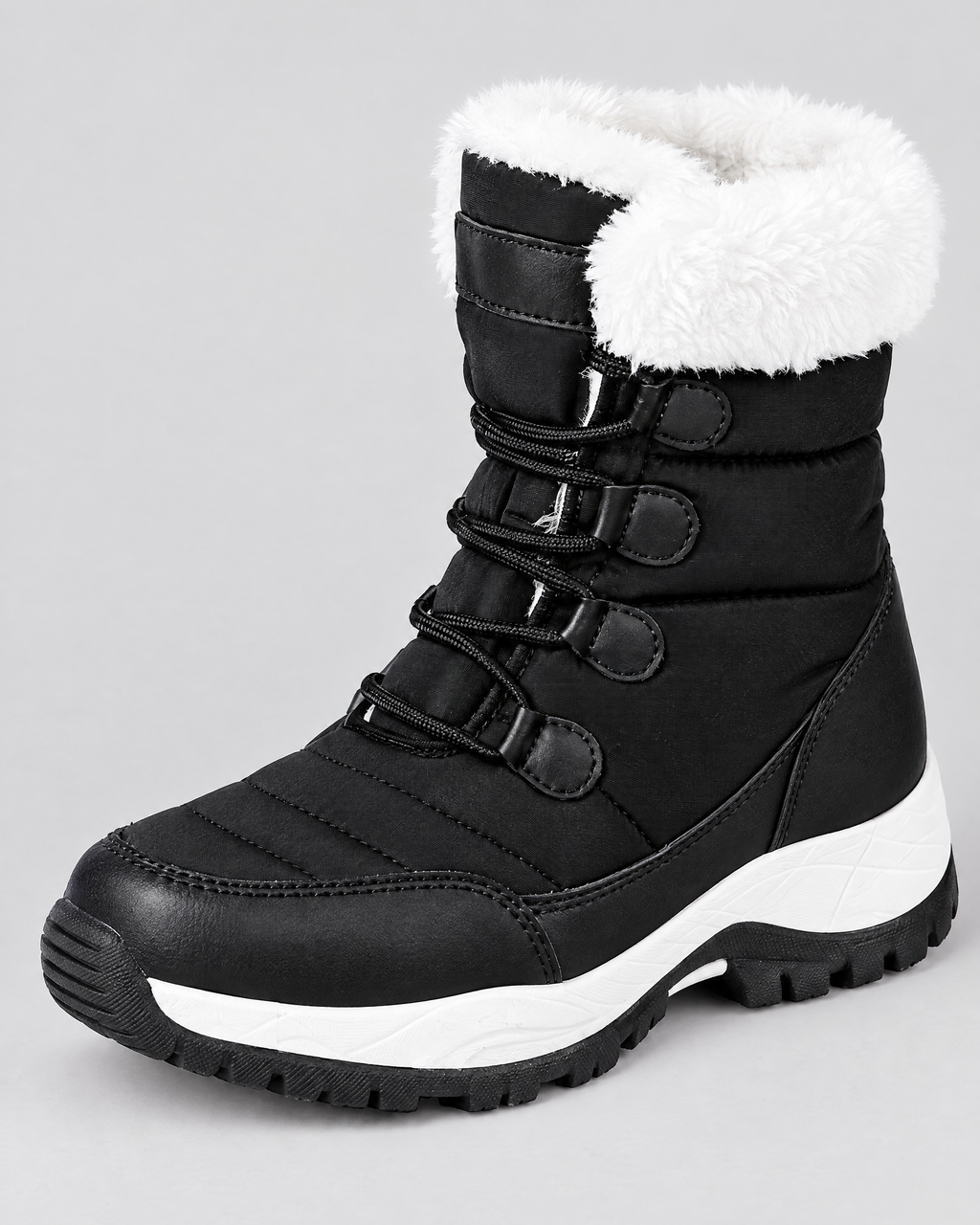 Women's Fleece-Lined Lace-Up Winter Boots — S915 black — hero [WB gallery 5/1]