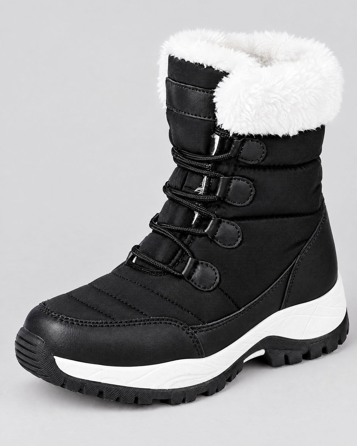 Women's Fleece-Lined Lace-Up Winter Boots — S915 black — hero [WB gallery 5/1]