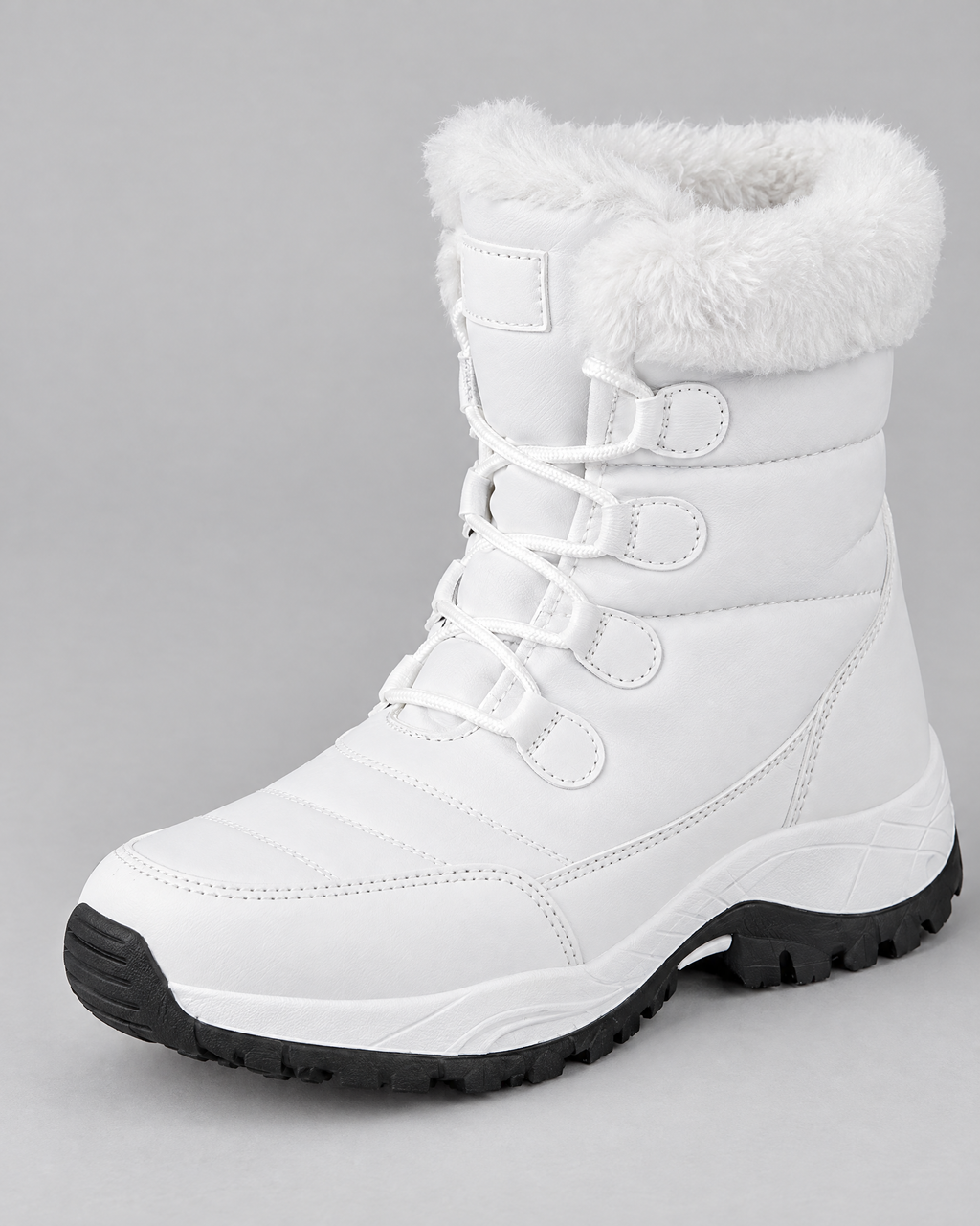 Women's Fleece-Lined Lace-Up Winter Boots — S915 white — hero [WB gallery 4/1]