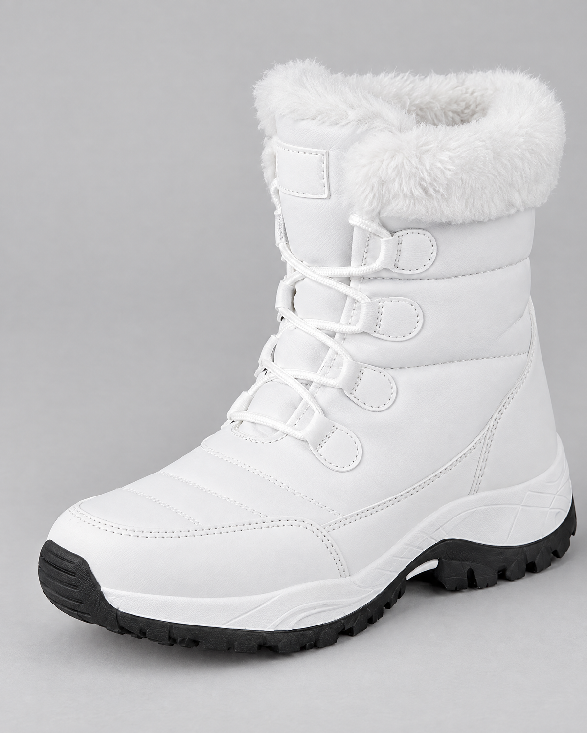 Women's Fleece-Lined Lace-Up Winter Boots — S915 white — hero [WB gallery 4/1]