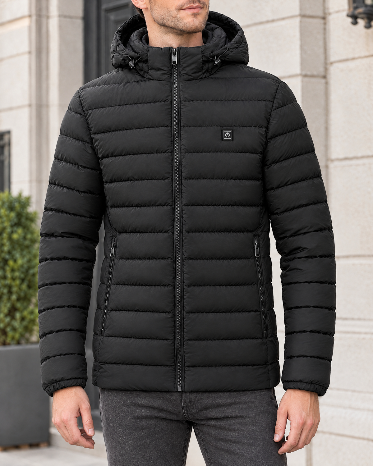 Men's USB Heated Jacket — 2 Areas Heated Black — hero [WB gallery 9/1]