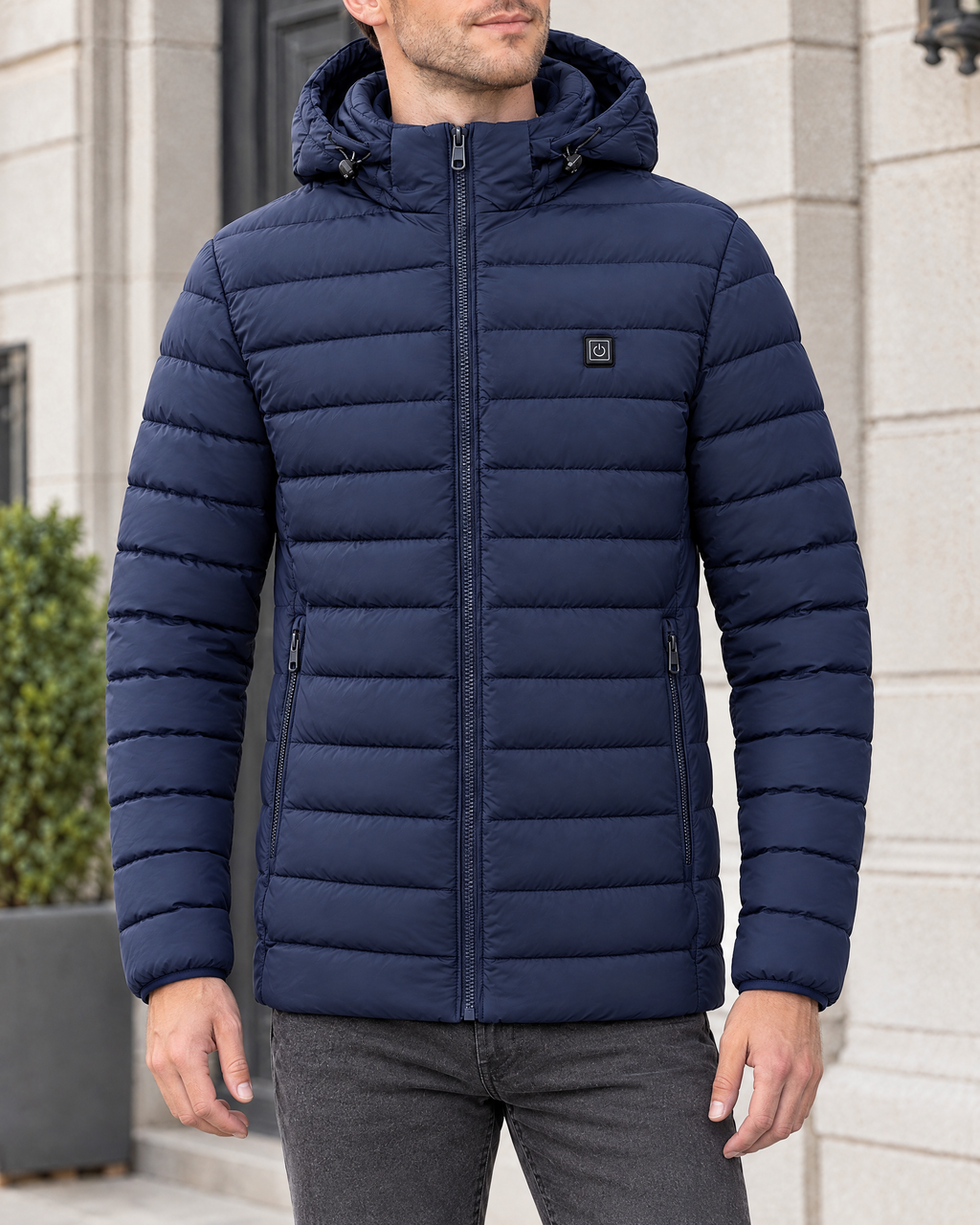 Men's USB Heated Jacket — 2 Areas Heated Blue — hero [WB gallery 10/1]